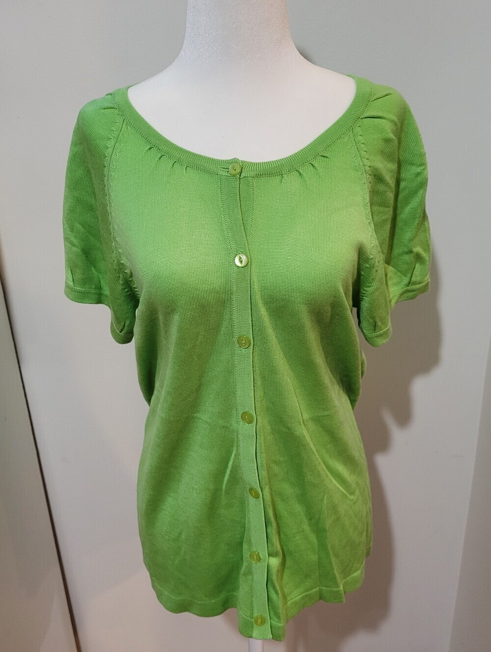 Designers Originals Green Button Up Cardigan Casual Fairy Whimsical M acrylic